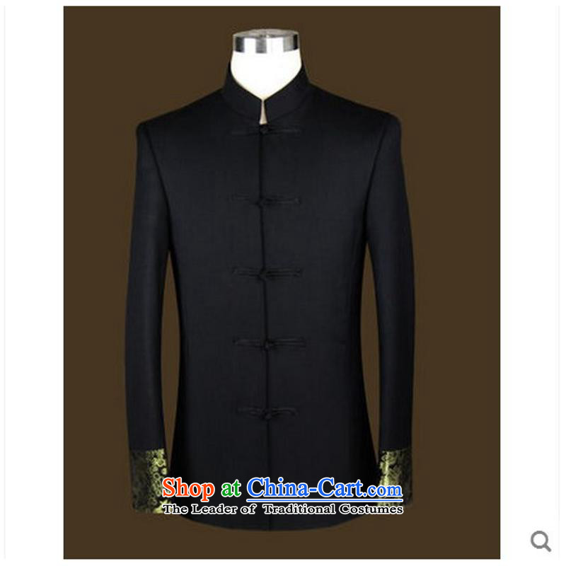 Tang Dynasty Chinese tunic stylish package men Korean Chinese Antique twine deduction Sau San collar suit us day by black XXL, Hwan (meitianyihuan) , , , shopping on the Internet