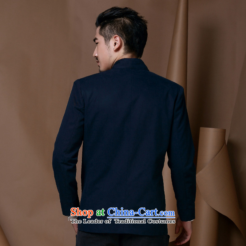  Tang Dynasty male jacket HUNNZ Long-sleeve Sau San National wind up Chinese men China detained men autumn wind load dark blue 165,HUNNZ,,, shopping on the Internet