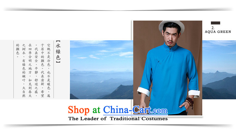 Tang Dynasty and long-sleeved HUNNZ Chinese Mock-Neck Shirt Natural Linen minimalist tray clip shirt men Han-T-shirt dark blue 190 pictures, prices, brand platters! The elections are supplied in the national character of distribution, so action, buy now enjoy more preferential! As soon as possible.