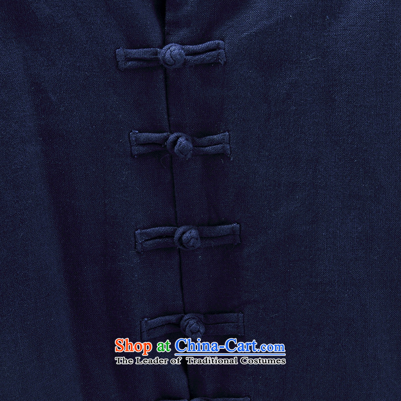 Hunnz China wind cotton linen Tang dynasty and improved Han-jacket coat-long ball-service Chinese classical dark blue 190,HUNNZ,,, men shopping on the Internet
