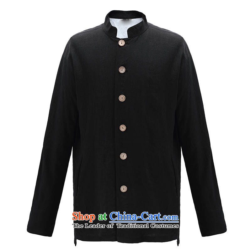  The new national clothes HUNNZ men Tang Dynasty Chinese linen long-sleeved shirt leisure maximum deduction of men Chinese tunic black 170,HUNNZ,,, shopping on the Internet