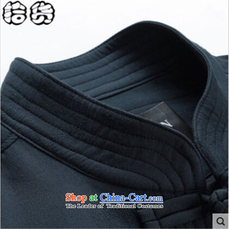 The 2015 autumn pick the new man in the jacket Tang long-sleeve sweater older Chinese Antique men China wind father blouses retro blue 180, Volume (shihuo pickup) , , , shopping on the Internet