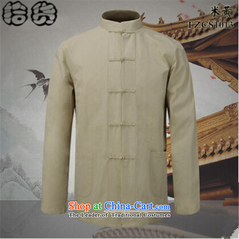 The Fall 2015 pickup of Chinese collar of older persons in the Tang dynasty and long-sleeved men's father Han-loaded ball-service shirt of Chinese kung fu blouses 190, pure white pick (shihuo) , , , shopping on the Internet