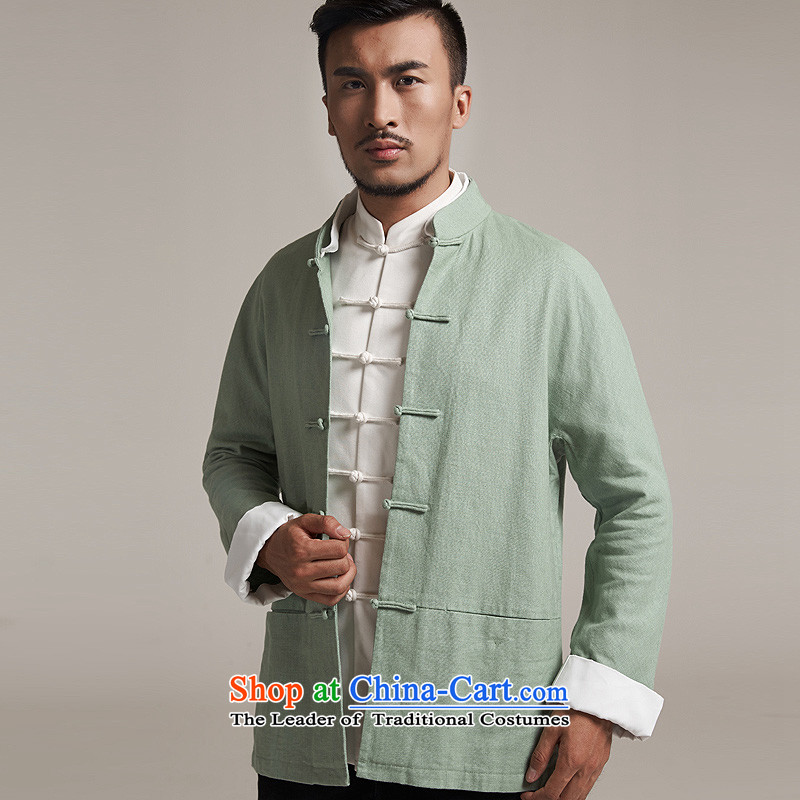 Fudo Tsing Kwan Tak  autumn 2015 new products men Tang dynasty China wind men even leisure long-sleeved jacket water shoulder green 3XL/52, de fudo shopping on the Internet has been pressed.