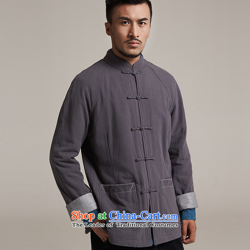 De Fudo ohiro autumn 2015 new products men Tang dynasty China wind men's jackets older leisure long-sleeved Tang Dynasty Warm gray 3XL52, de fudo shopping on the Internet has been pressed.