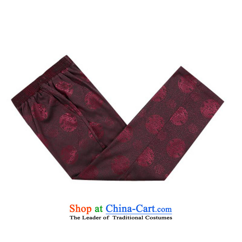 In the Tang dynasty older men's trousers, add is increasing autumn elastic waist autumn and winter Bonfrere looked as casual trousers chestnut horses trousers?XXSTOXL_