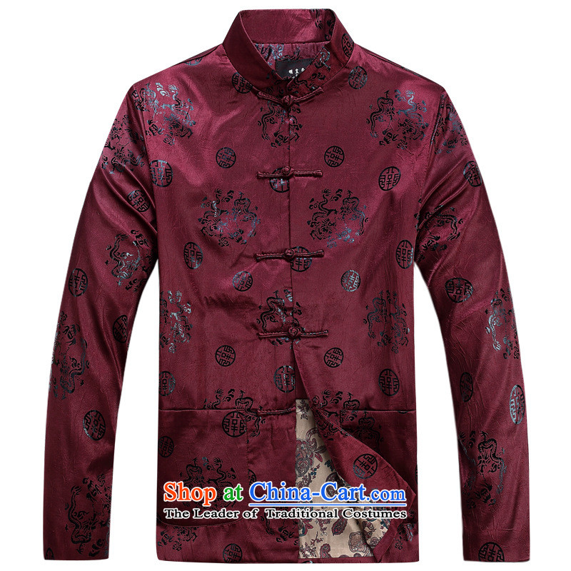 In the autumn of older Tang Jacket Men long-sleeved sweater relaxd fit jacket and wine red XXS, us day in accordance with the property (meitianyihuan) , , , shopping on the Internet