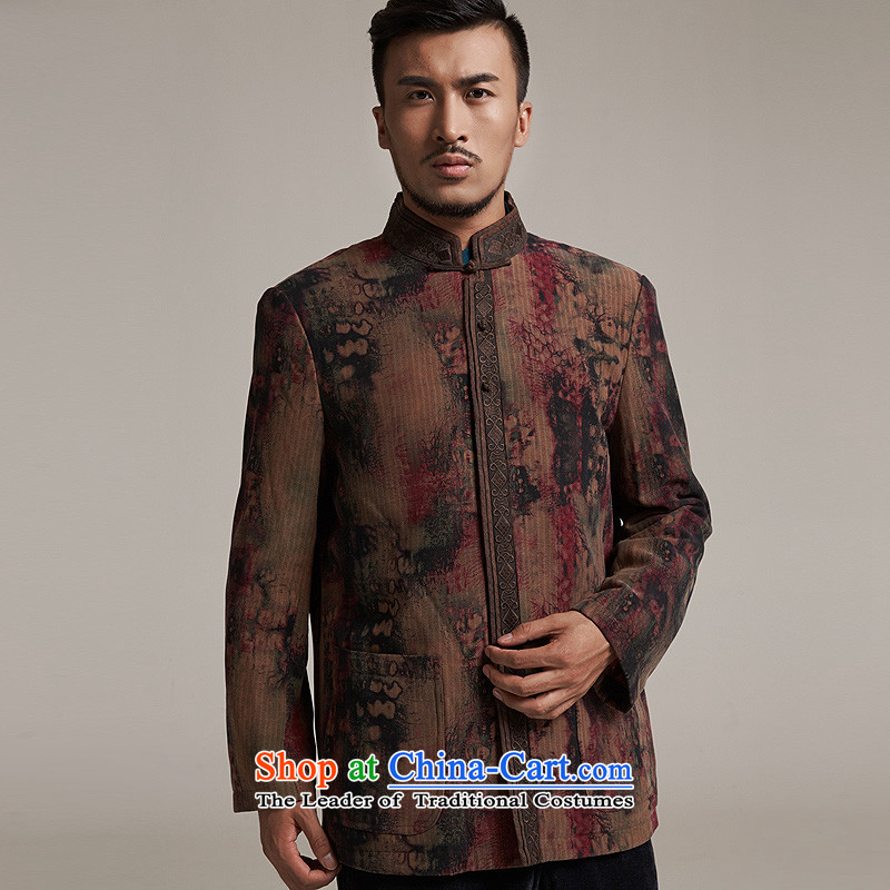 Fudo days the cardinal de 2015 autumn and winter new products men Tang dynasty China wind men robe older leisure jacket warm high-end original color L/46, de fudo shopping on the Internet has been pressed.