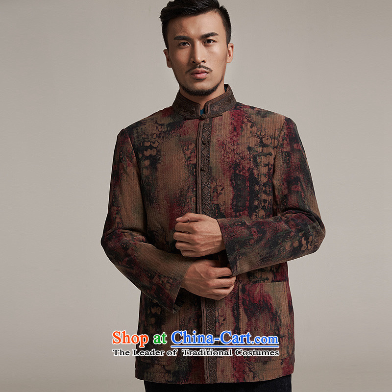 Fudo days the cardinal de 2015 autumn and winter new products men Tang dynasty China wind men robe older leisure jacket warm high-end original color L/46, de fudo shopping on the Internet has been pressed.