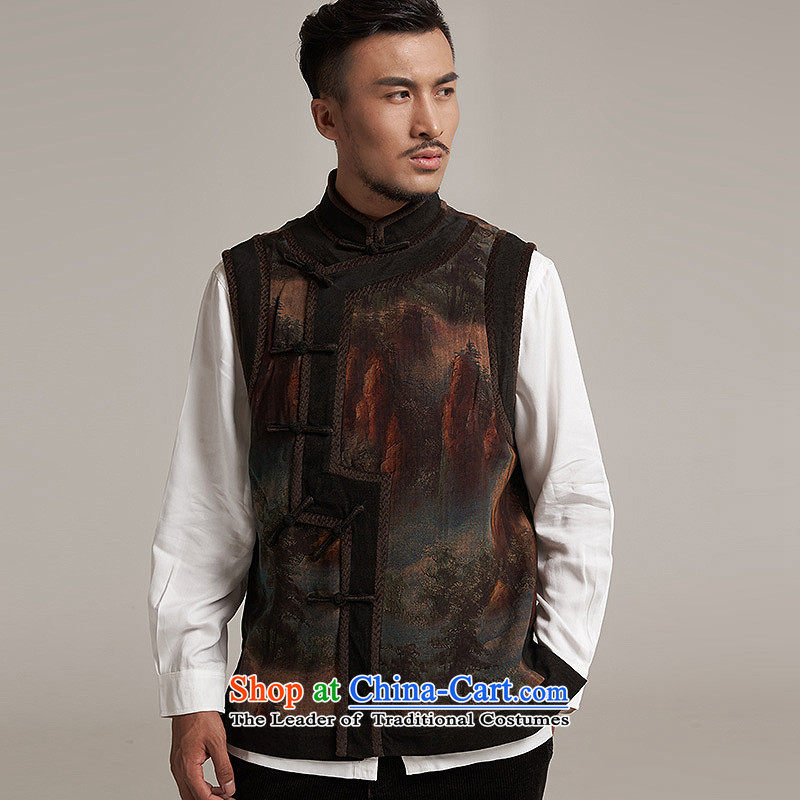 Fudo wise De Xiang Yun yarn upscale male Tang Gown, a leisure in improved shoulder windproof warm China wind suit XL/48, de fudo shopping on the Internet has been pressed.