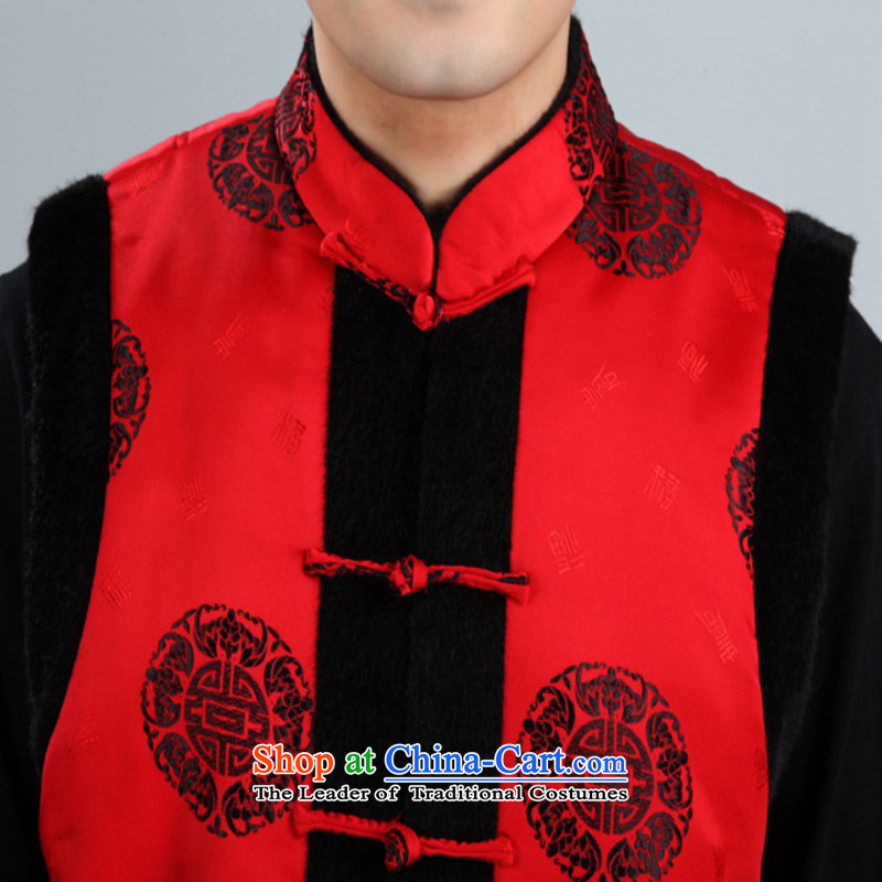 To Green, Retro ethnic improved Tang dynasty Mock-neck stamp single row detained father replacing Tang Gown, a vest /2356# d 1# 3XL, Can Green, , , , shopping on the Internet