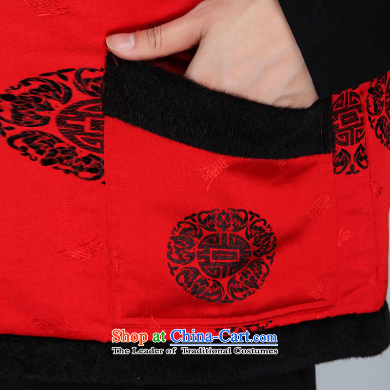 To Green, Retro ethnic improved Tang dynasty Mock-neck stamp single row detained father replacing Tang Gown, a vest /2356# d 1# 3XL, Can Green, , , , shopping on the Internet