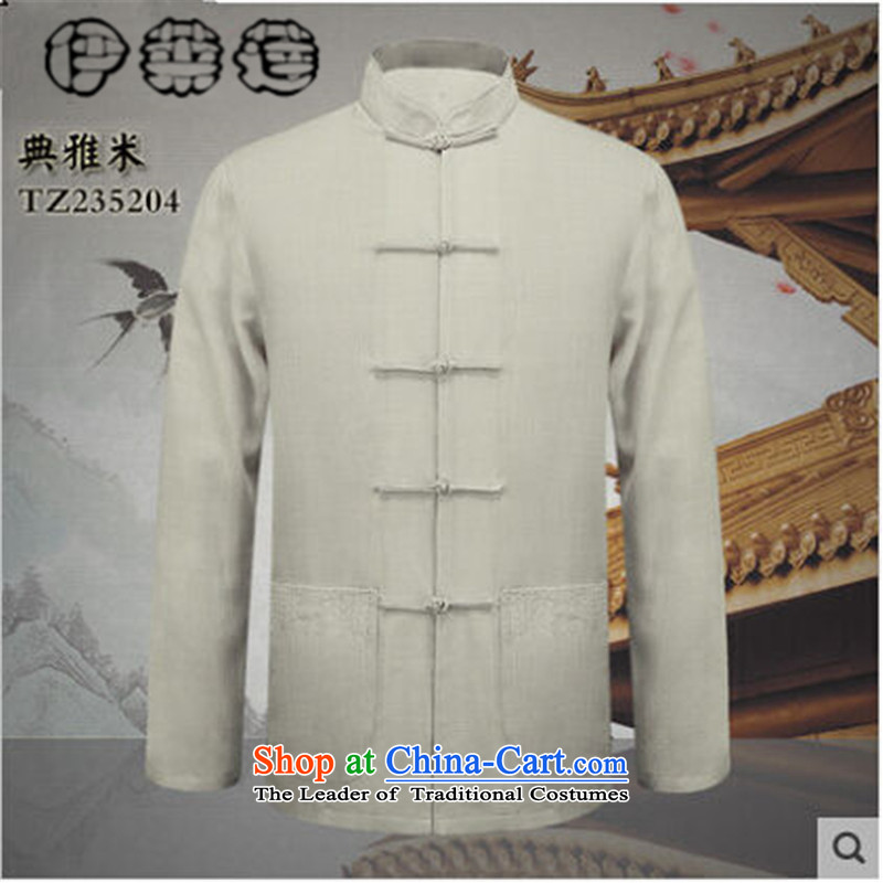 Hirlet Ephraim Fall 2015 new natural cotton linen men Tang Gown of older persons in long-sleeved shirt with Chinese style in the father grandfather casual shirt, black classic Yi 180, Electrolux Ephraim ILELIN () , , , shopping on the Internet