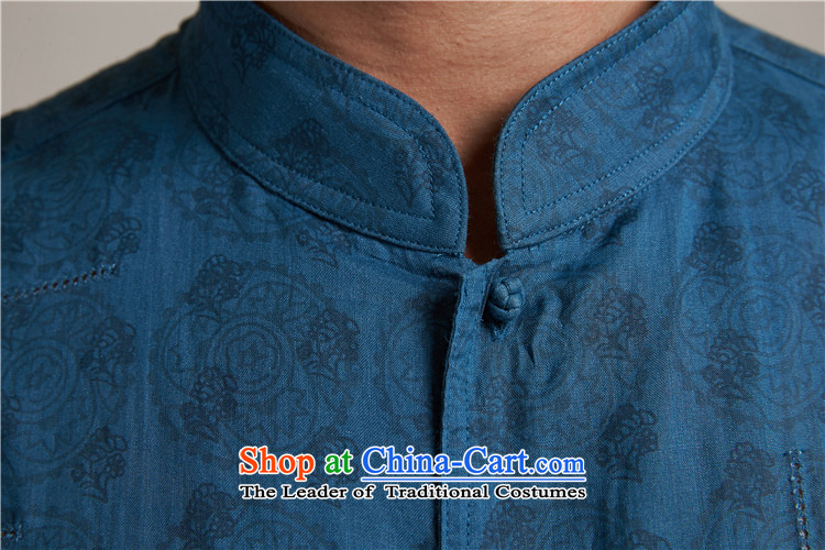 Fudo de Man Cheong Wa Xuan ramie Tang dynasty China wind collar long-sleeved Tang dynasty 2015 new products during the Spring and Autumn Chinese clothing L/46 Blue Photo, prices, brand platters! The elections are supplied in the national character of distribution, so action, buy now enjoy more preferential! As soon as possible.