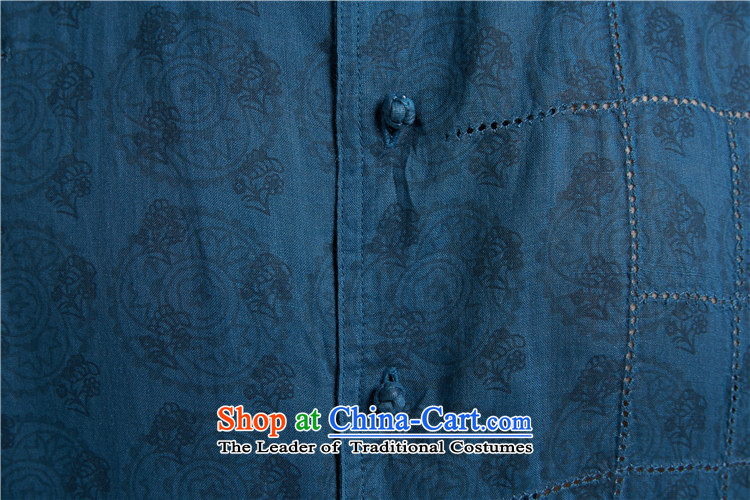 Fudo de Man Cheong Wa Xuan ramie Tang dynasty China wind collar long-sleeved Tang dynasty 2015 new products during the Spring and Autumn Chinese clothing L/46 Blue Photo, prices, brand platters! The elections are supplied in the national character of distribution, so action, buy now enjoy more preferential! As soon as possible.