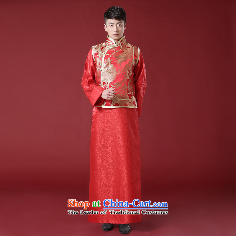 Time Syrian men Soo Wo Service wedding services Red Robe services serving landowners Shao Ye Zhan-style robes Chinese bridegroom dress Soo Wo service men RED M Time Syrian shopping on the Internet has been pressed.