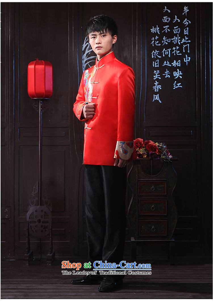 Time the  new 2015 Syria groom men Soo-Wo Service Chinese wedding dress men Chinese tunic improved Tang Dynasty Show Wo Red XS ancient pictures, prices, brand platters! The elections are supplied in the national character of distribution, so action, buy now enjoy more preferential! As soon as possible.