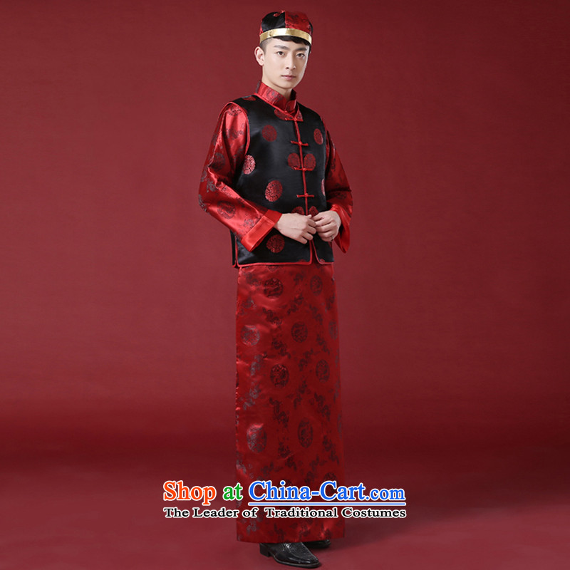 Time Syrian men Soo-Wo Service Chinese men wearing dresses marriage bridegroom bows services Tang dynasty load couples ancient classical Chinese tunic RED M time clothing Syrian shopping on the Internet has been pressed.