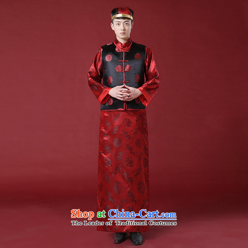 Time Syrian men Soo-Wo Service Chinese men wearing dresses marriage bridegroom bows services Tang dynasty load couples ancient classical Chinese tunic RED M time clothing Syrian shopping on the Internet has been pressed.
