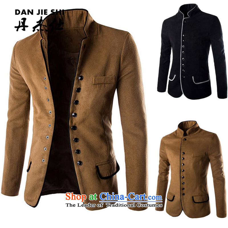 Dan Jie Shi 2015 Autumn new gross Small suit male fashion?   Chinese tunic Korean Youth Sau San Mock-neck pure cotton jacket black , L, Dan Jie Shi (DAN JIE SHI) , , , shopping on the Internet