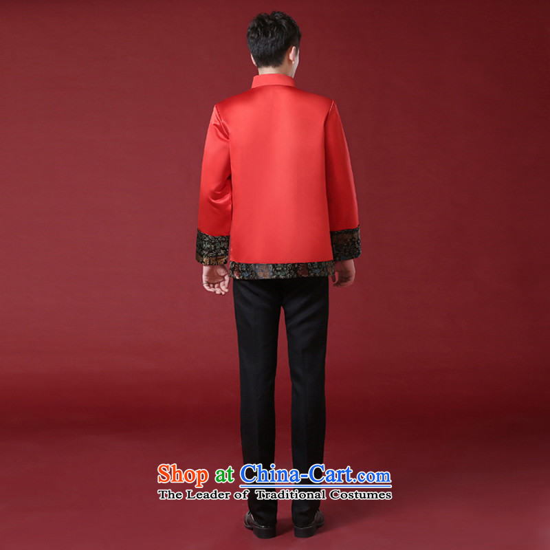 The new Chinese men Soo Wo service pack the bridegroom robe Chinese wedding dress men costume of the bridegroom dress wedding dress RED M Time Syrian shopping on the Internet has been pressed.