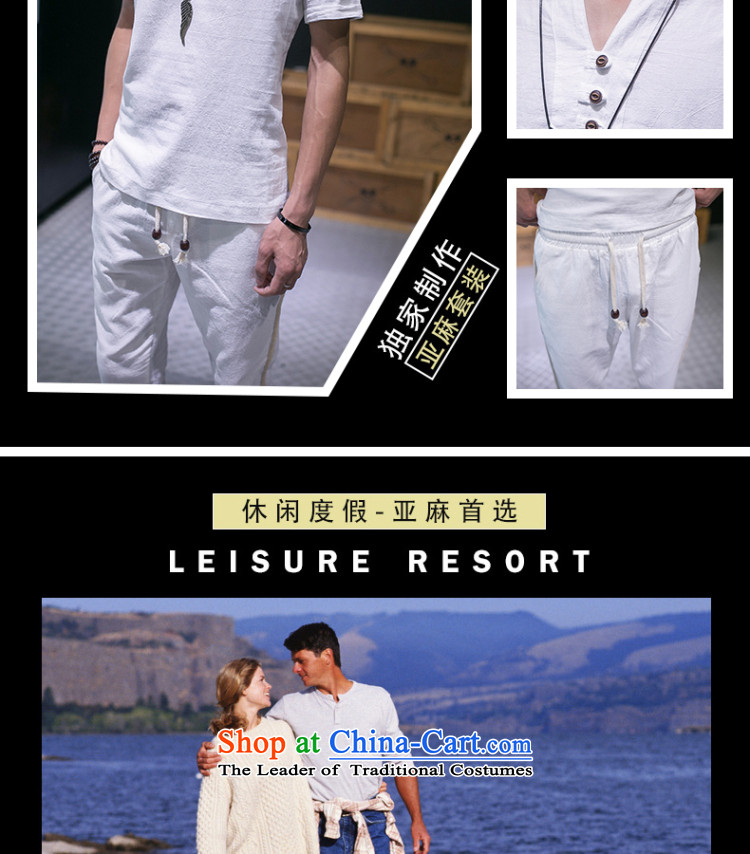 Check the spring and summer of autumn relaxd Low Men's T-shirt China wind retro cotton linen flax V-Neck short pants minimalist long-sleeved Kit Tang Dynasty Chinese tunic 8033 white picture, prices, XXXL brand platters! The elections are supplied in the national character of distribution, so action, buy now enjoy more preferential! As soon as possible.