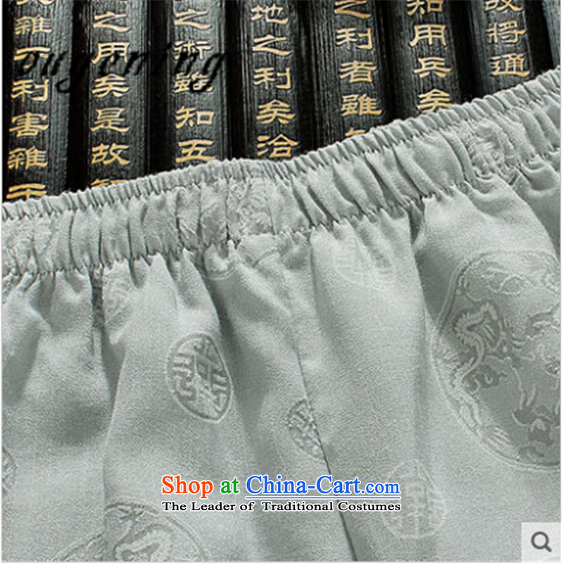 The name of the 2015 autumn of the OSCE New New Product Men Tang Dynasty Package for long-sleeved linen elderly father replacing cotton linen clothes on the solid color pants and two kit/ 175 euros, Gray (ougening lemonade) , , , shopping on the Internet