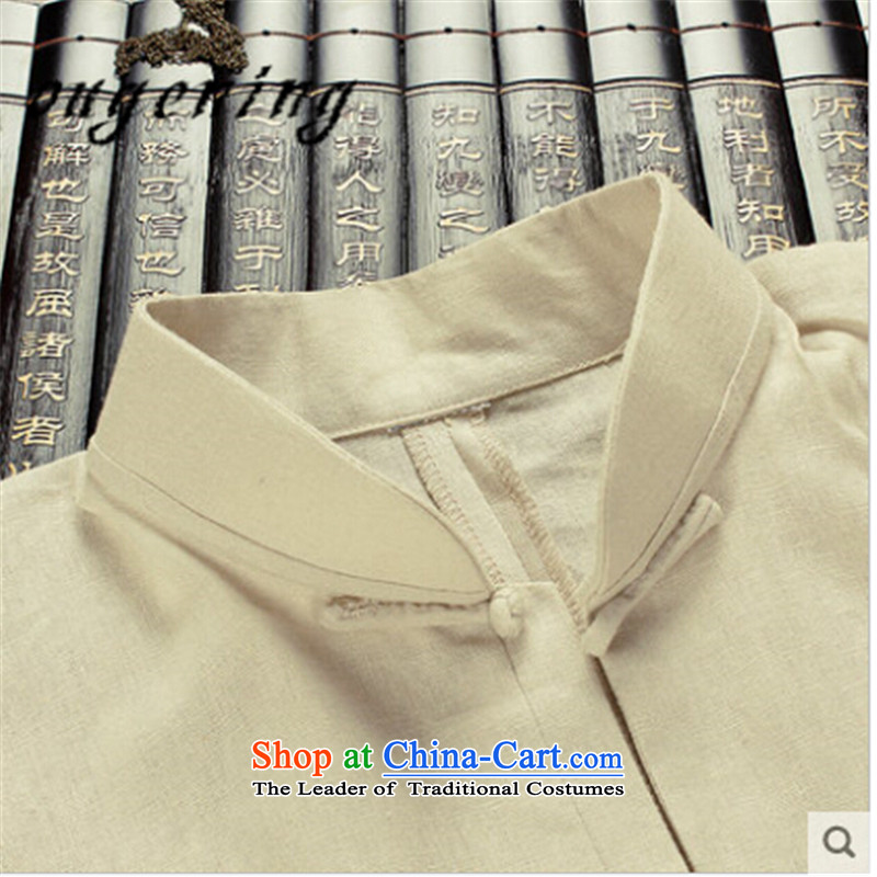 The name of the 2015 autumn of the OSCE new new product in older grandpa cotton linen Tang dynasty new linen men long-sleeved sweater dad relax kit m Yellow XL, OSCE, lemonade (ougening) , , , shopping on the Internet