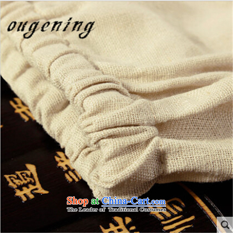 The name of the 2015 autumn of the OSCE new new product in older grandpa cotton linen Tang dynasty new linen men long-sleeved sweater dad relax kit m Yellow XL, OSCE, lemonade (ougening) , , , shopping on the Internet