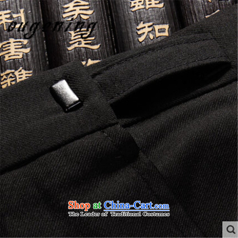 The name of the 2015 autumn of the OSCE New Men, new product lines for autumn and winter by Chinese national wind collar Chinese tunic men of the Republic of Korea Air-dress two kits pack Black XXL, Europe (ougening lemonade Grid) , , , shopping on the In
