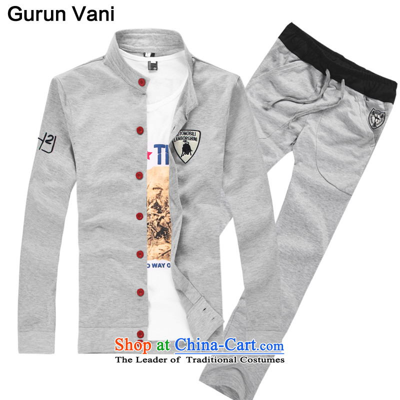  Mr Tang Dynasty Chinese tunic gurunvani 2015 Autumn on Men's Mock-Neck Chinese tunic jacket male plus icon gray xl,gurunvani,,, bulls, lint-free online shopping