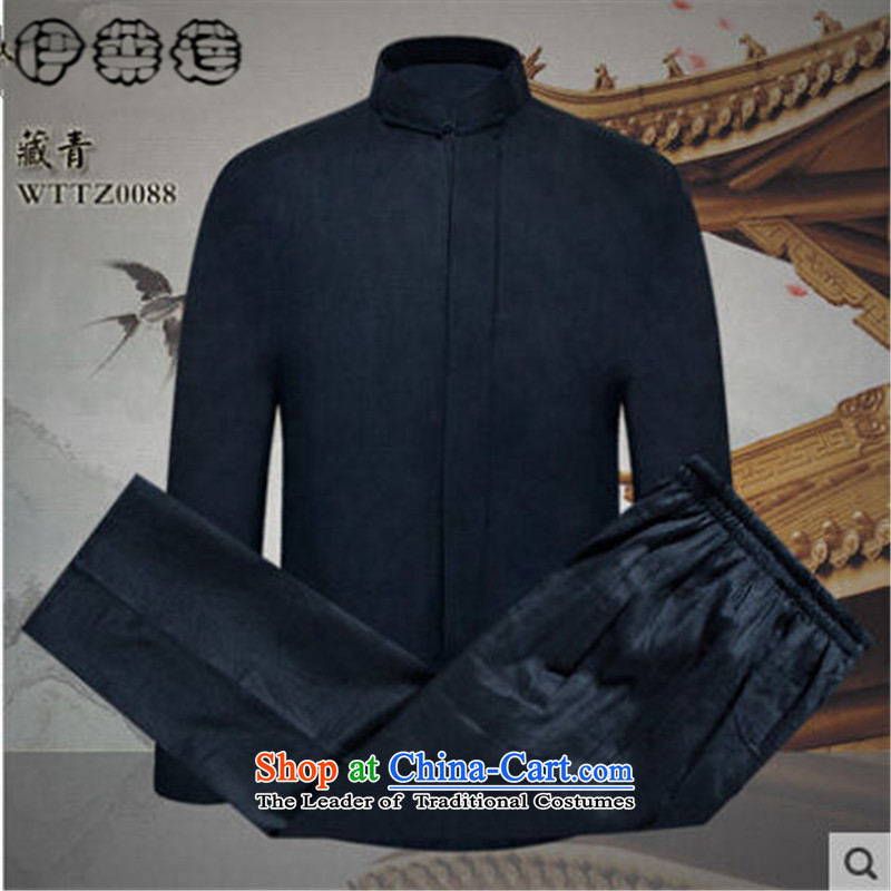 Hirlet Ephraim 2015 Autumn In New older men Tang Dynasty Package China wind Chinese long-sleeved Tang dynasty father replace ethnic kung fu shirt jogging kit light coffee-colored M Yele Ephraim ILELIN () , , , shopping on the Internet