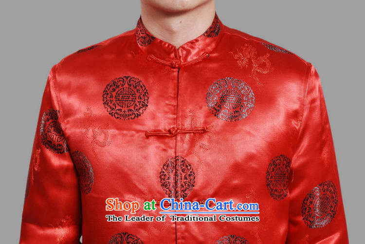 Ms Au King Mansion to men's jackets thick cotton plus add-Tang Tang replacing men long-sleeved sweater Chinese Dragon Tang blouses -C on cyan XXL picture, prices, brand platters! The elections are supplied in the national character of distribution, so action, buy now enjoy more preferential! As soon as possible.