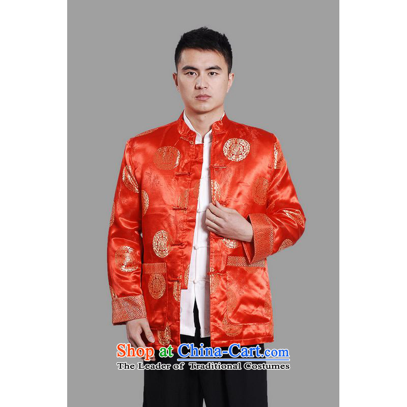 Ms Au King Mansion to men's jackets thick cotton plus add-Tang Tang replacing men long-sleeved sweater Chinese Dragon Tang blouses -C on cyan XXL, intended Jing Ge , , , shopping on the Internet