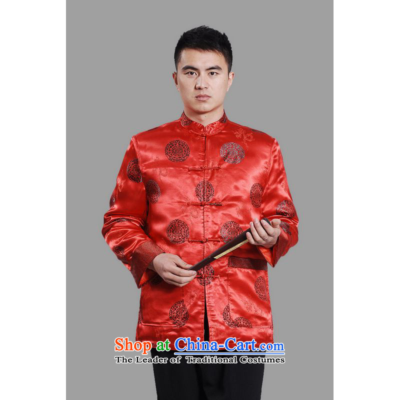 Ms Au King Mansion to men's jackets thick cotton plus add-Tang Tang replacing men long-sleeved sweater Chinese Dragon Tang blouses -C on cyan XXL, intended Jing Ge , , , shopping on the Internet