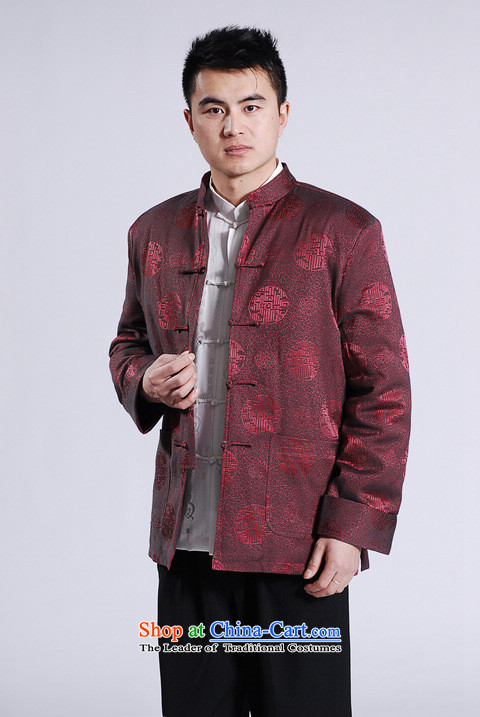 Ms Au King Mansion to men's jackets thick cotton plus add-Tang Tang replacing men long-sleeved sweater Chinese Dragon Tang blouses wine red M picture, prices, brand platters! The elections are supplied in the national character of distribution, so action, buy now enjoy more preferential! As soon as possible.