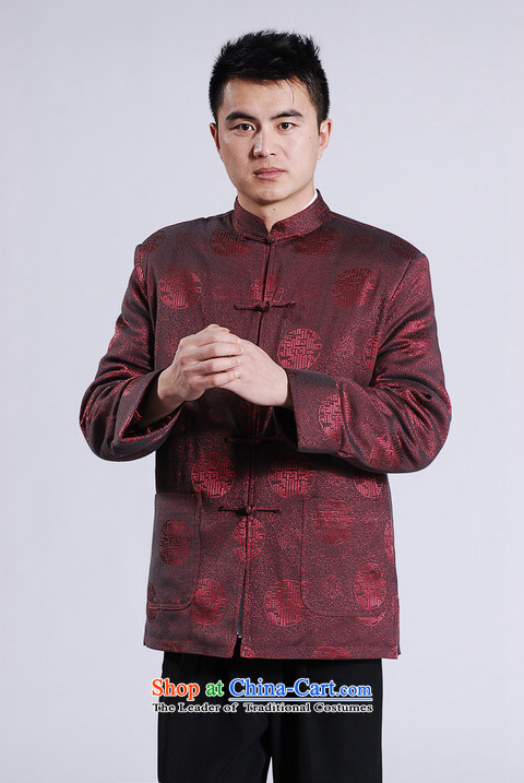 Ms Au King Mansion to men's jackets thick cotton plus add-Tang Tang replacing men long-sleeved sweater Chinese Dragon Tang blouses wine red M picture, prices, brand platters! The elections are supplied in the national character of distribution, so action, buy now enjoy more preferential! As soon as possible.