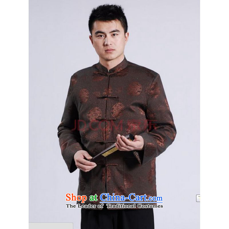 Ms Au King Mansion to men's jackets thick cotton plus add-Tang Tang replacing men long-sleeved sweater Chinese Dragon Tang blouses wine red M to Jing Ge , , , shopping on the Internet