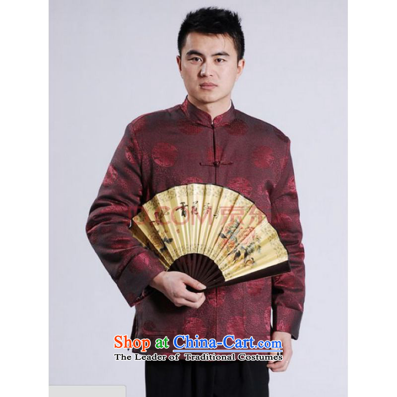 Ms Au King Mansion to men's jackets thick cotton plus add-Tang Tang replacing men long-sleeved sweater Chinese Dragon Tang blouses wine red M to Jing Ge , , , shopping on the Internet