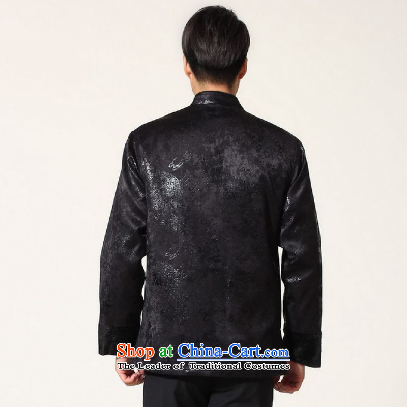 Ms Au King Mansion to men's jacket water Sable Hair Tang Add Tang dynasty lint-free men long-sleeved sweater Chinese Dragon Tang blouses -B Black , L' Jing Ge , , , shopping on the Internet
