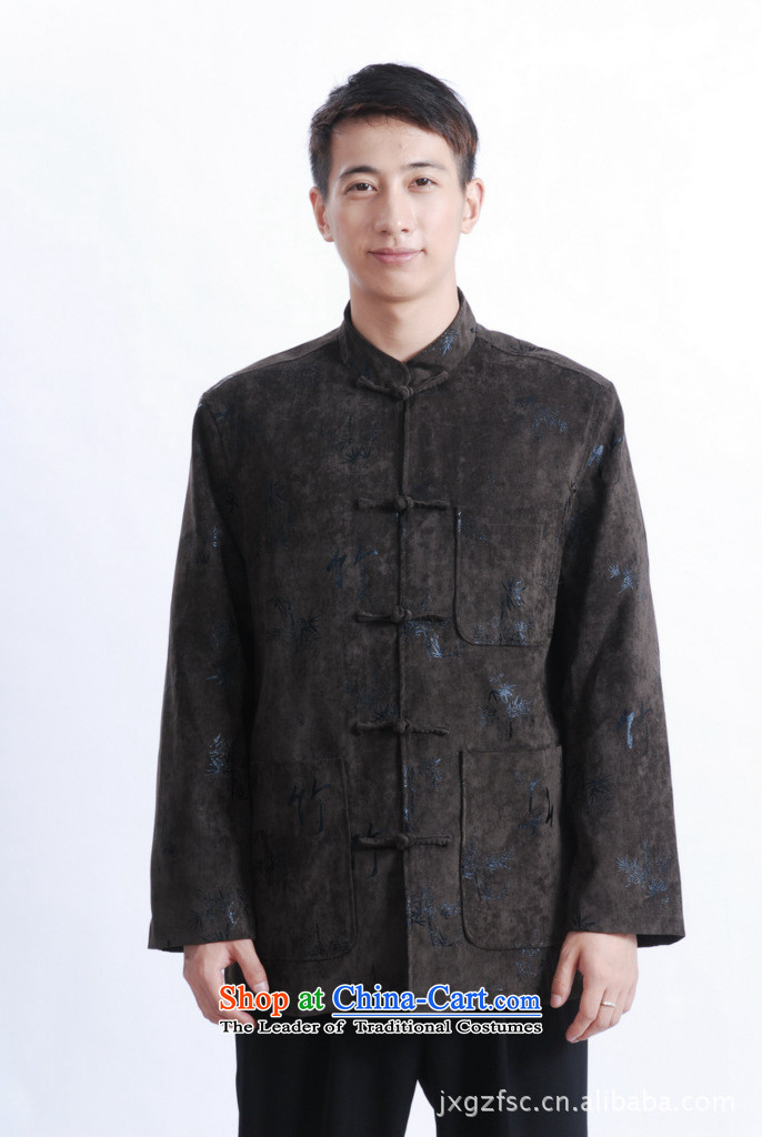 Ms Au King Mansion to Tang dynasty men long-sleeved national costumes men Tang jackets collar embroidery Tang Jacket -C color pictures, XXXL pickled price, brand platters! The elections are supplied in the national character of distribution, so action, buy now enjoy more preferential! As soon as possible.