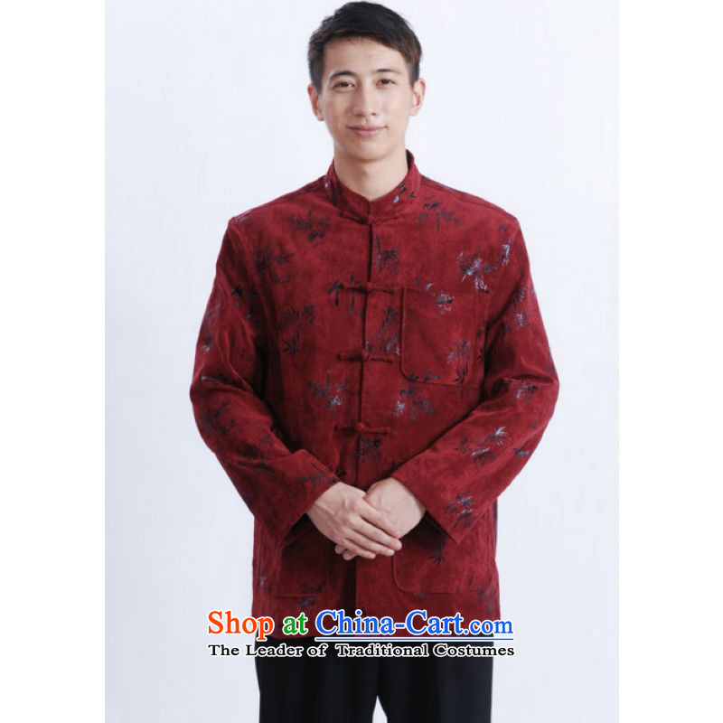 Ms Au King Mansion to Tang dynasty men long-sleeved national costumes men Tang jackets collar embroidery Tang Jacket Color XXXL, pickled -C to Jing Ge , , , shopping on the Internet