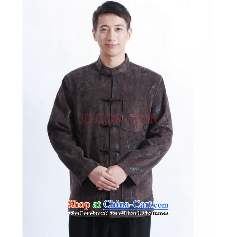 Shanghai, optimization options Tang Dynasty Men long-sleeved national costumes men Tang jackets collar embroidery Tang Jacket -B On Cyan XL, Shanghai, optimization options , , , shopping on the Internet