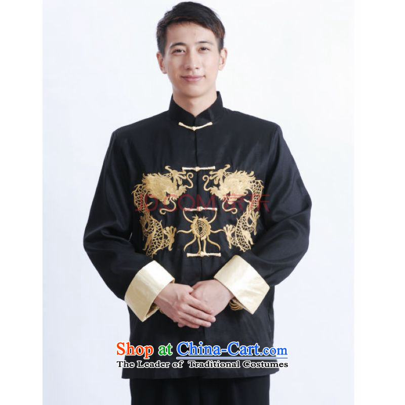 Shanghai, optimization options Tang Dynasty Men long-sleeved national costumes men Tang jackets collar embroidery Chinese dragon M1013 wine red XL, Shanghai, optimization options , , , shopping on the Internet