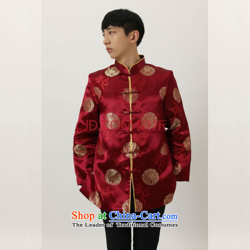 Shanghai, optimization options in Tang Dynasty older collar China wind dress too Shou Yi wedding services will Chinese male M4001 Tang dynasty on cyan , L, Shanghai, optimization options , , , shopping on the Internet