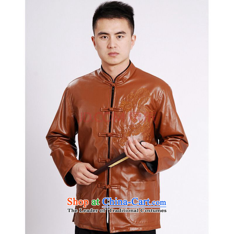 Shanghai, optimization options Tang Dynasty Men long-sleeved sweater Tang blouses men's leather jacket water Sable Hair Tang dynasty leather garments plus black XL, Shanghai, lint-free optimization options , , , shopping on the Internet