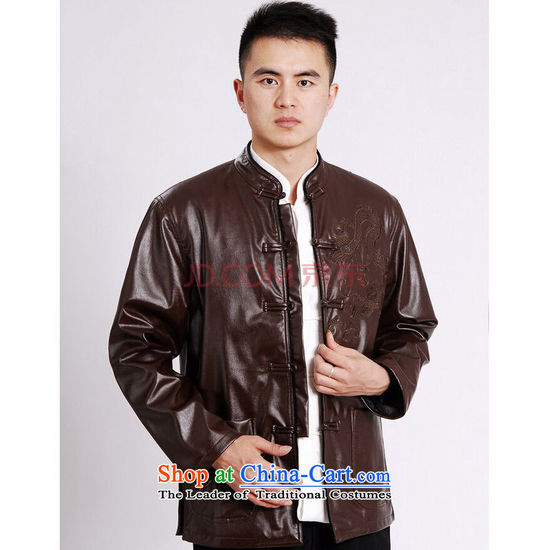 Shanghai, optimization options Tang Dynasty Men long-sleeved sweater Tang blouses men's leather jacket water Sable Hair Tang dynasty leather garments plus black XL, Shanghai, lint-free optimization options , , , shopping on the Internet