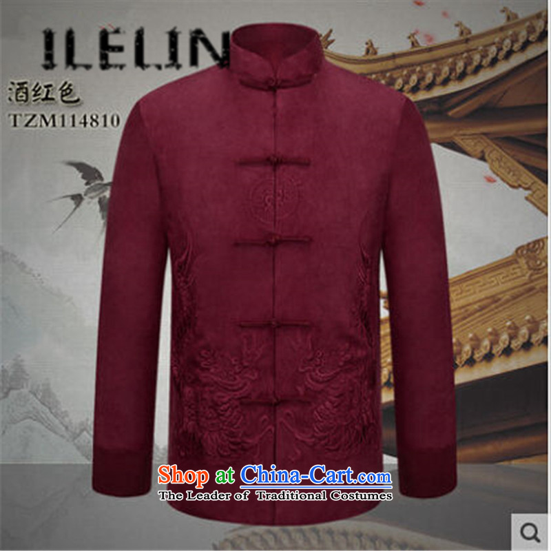 The fall of the new China ILELIN2015 wind men of older persons in the Tang Dynasty Men's Shirt father replacing Chinese China Wind Jacket black 175,ILELIN,,, shopping on the Internet