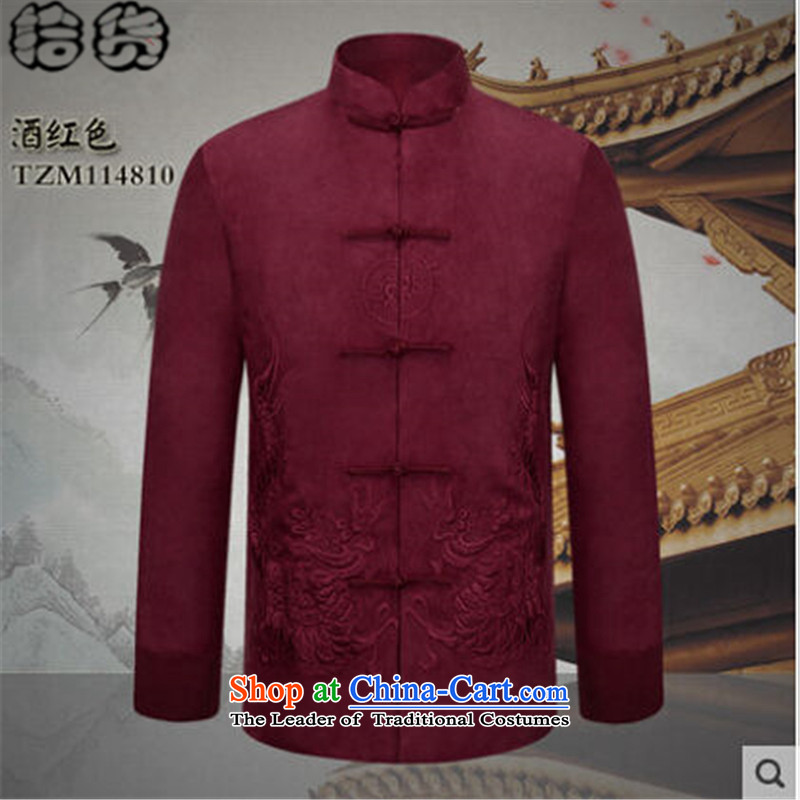 The Fall 2015 pickup) older men Tang Jacket Chinese men men long-sleeved sweater China wind solid color lung to replace aristocratic Wong 185 Dad (shihuo pickup) , , , shopping on the Internet