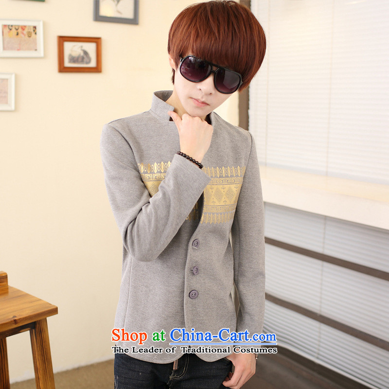 During the spring and autumn collar small suits the new Korean male adolescents Sau San Leisure Suit Jacket coat male gray 170, Chinese tunic us day in accordance with the property (meitianyihuan) , , , shopping on the Internet